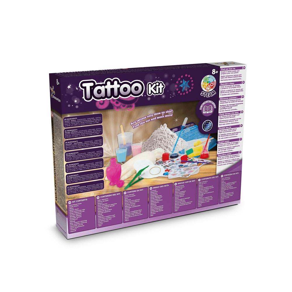 Tattoo Factory Kit III. Joc educațional furnizat cu o pungă cadou din hârtie kraft (115 g/m²) Natural