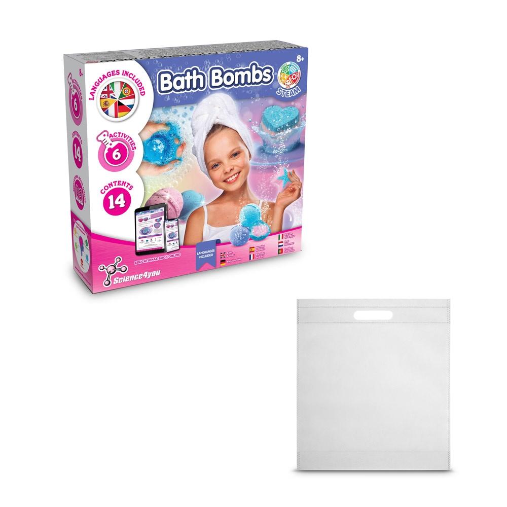 Bath Bombs Kit IV. Joc educațional furnizat cu o pungă cadou nețesută (80 g/m²) Alb
