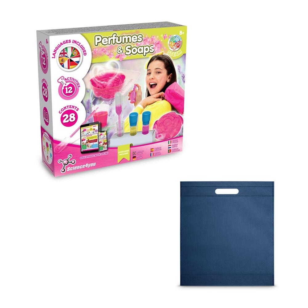 Perfume & Soap Factory Kit IV. Joc educațional furnizat cu o pungă cadou nețesută (80 g/m²) Albastru