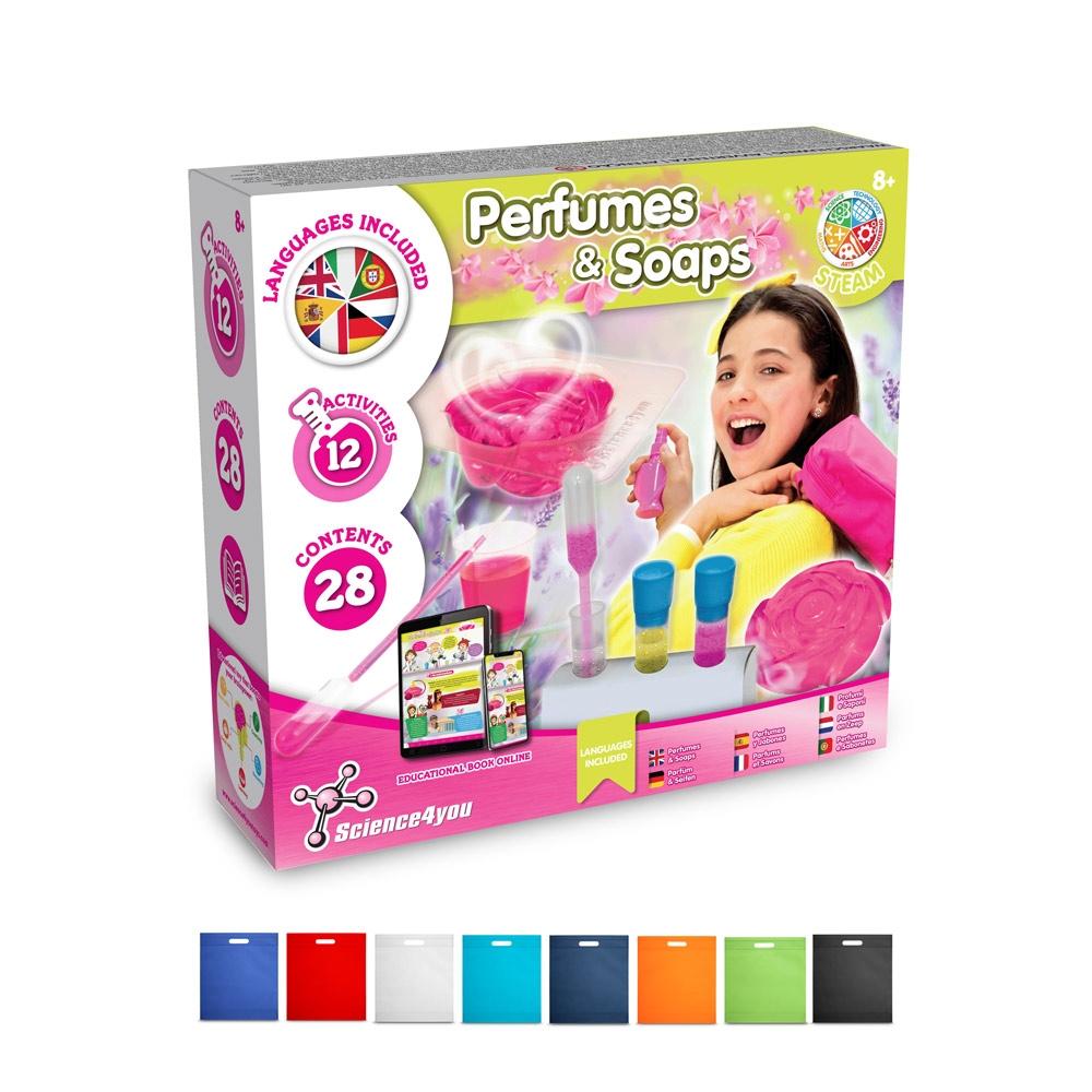 Perfume & Soap Factory Kit IV. Joc educațional furnizat cu o pungă cadou nețesută (80 g/m²) Alb