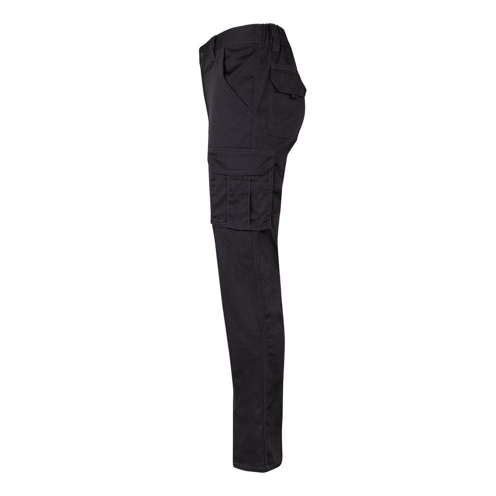 VL LUGH. Pantaloni stretch cu buzunare multiple (240 g/m²), din bumbac (46%), EME (38%) și poliester (16%) Negru 48