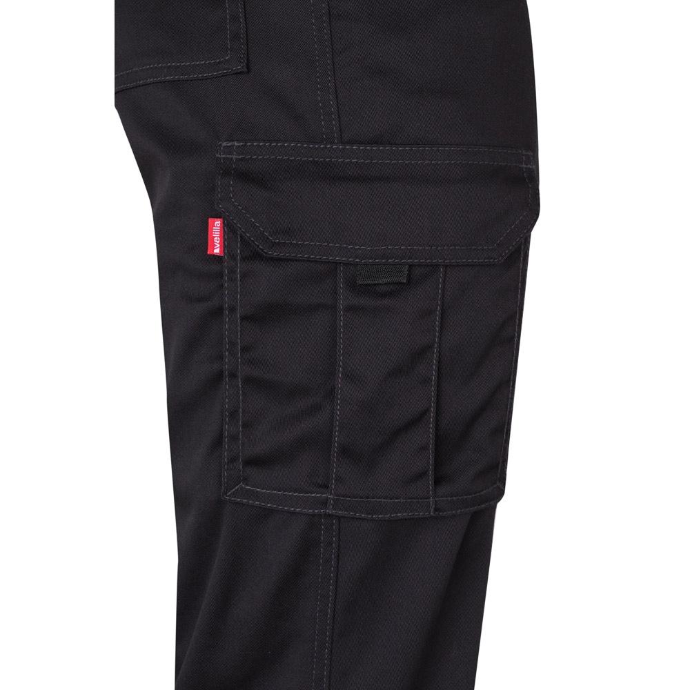 VL LUGH. Pantaloni stretch cu buzunare multiple (240 g/m²), din bumbac (46%), EME (38%) și poliester (16%) Negru 48