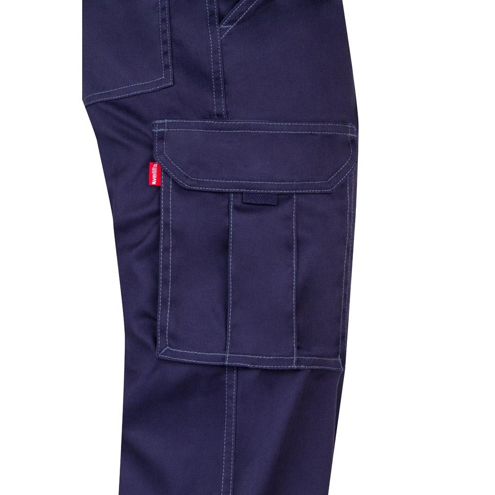 VL LUGH. Pantaloni stretch cu buzunare multiple (240 g/m²), din bumbac (46%), EME (38%) și poliester (16%) Albastru 44