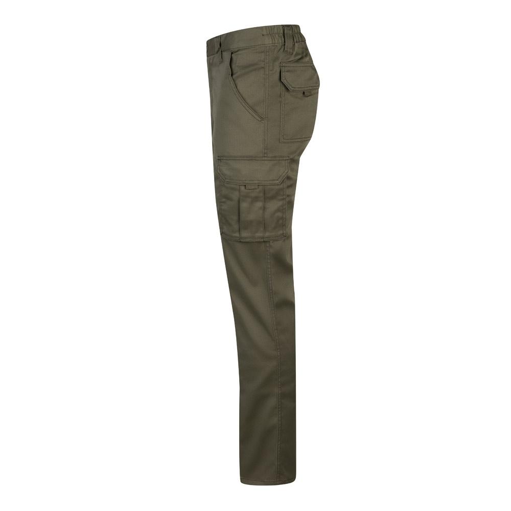 VL LUGH. Pantaloni stretch cu buzunare multiple (240 g/m²), din bumbac (46%), EME (38%) și poliester (16%) Verde armată 60