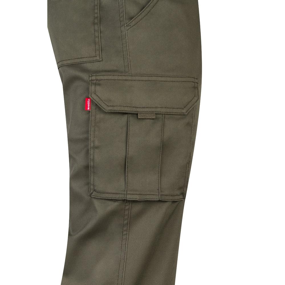 VL LUGH. Pantaloni stretch cu buzunare multiple (240 g/m²), din bumbac (46%), EME (38%) și poliester (16%) Verde armată 60