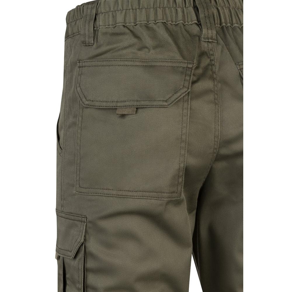 VL LUGH. Pantaloni stretch cu buzunare multiple (240 g/m²), din bumbac (46%), EME (38%) și poliester (16%) Verde armată 60