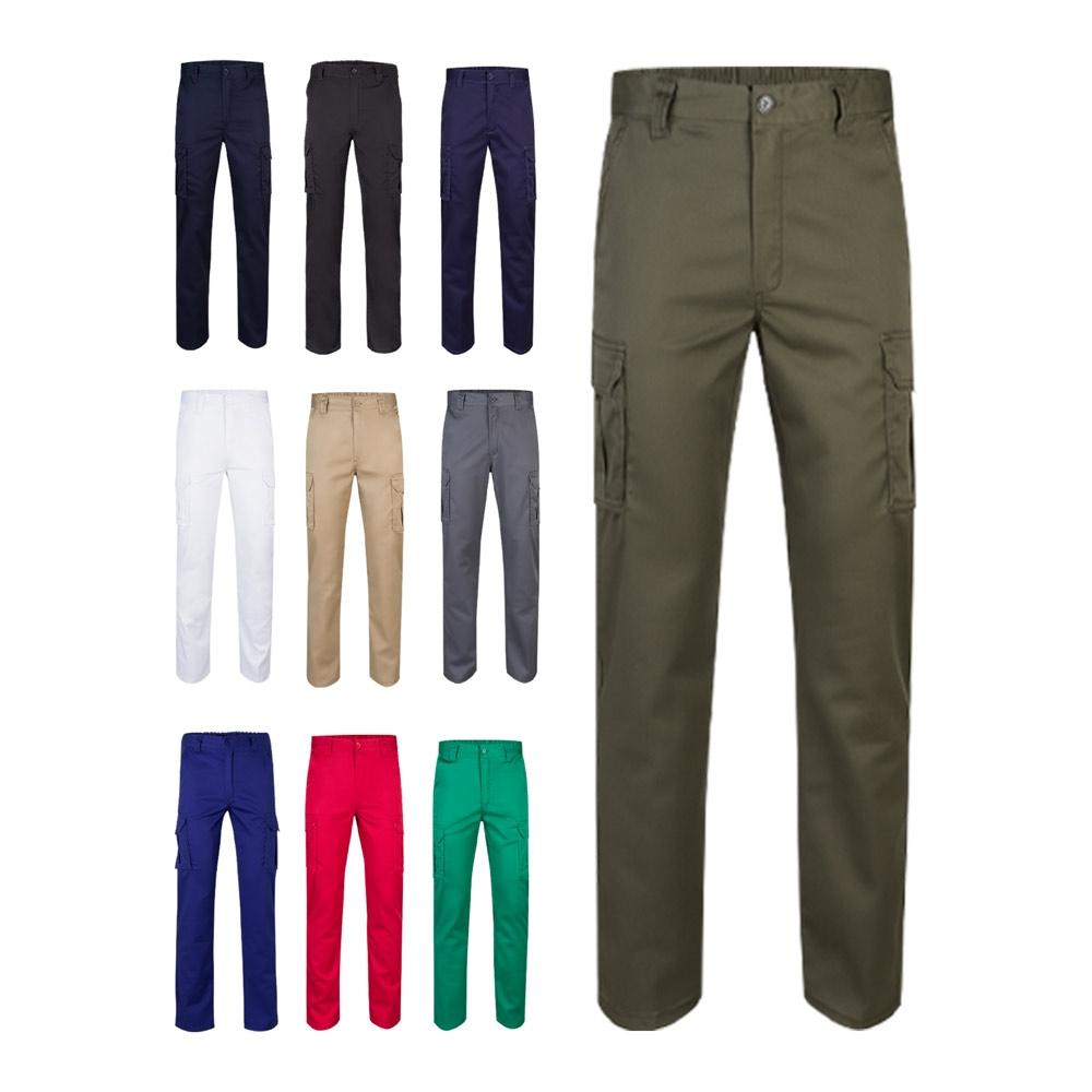 VL LUGH. Pantaloni stretch cu buzunare multiple (240 g/m²), din bumbac (46%), EME (38%) și poliester (16%) Negru 48
