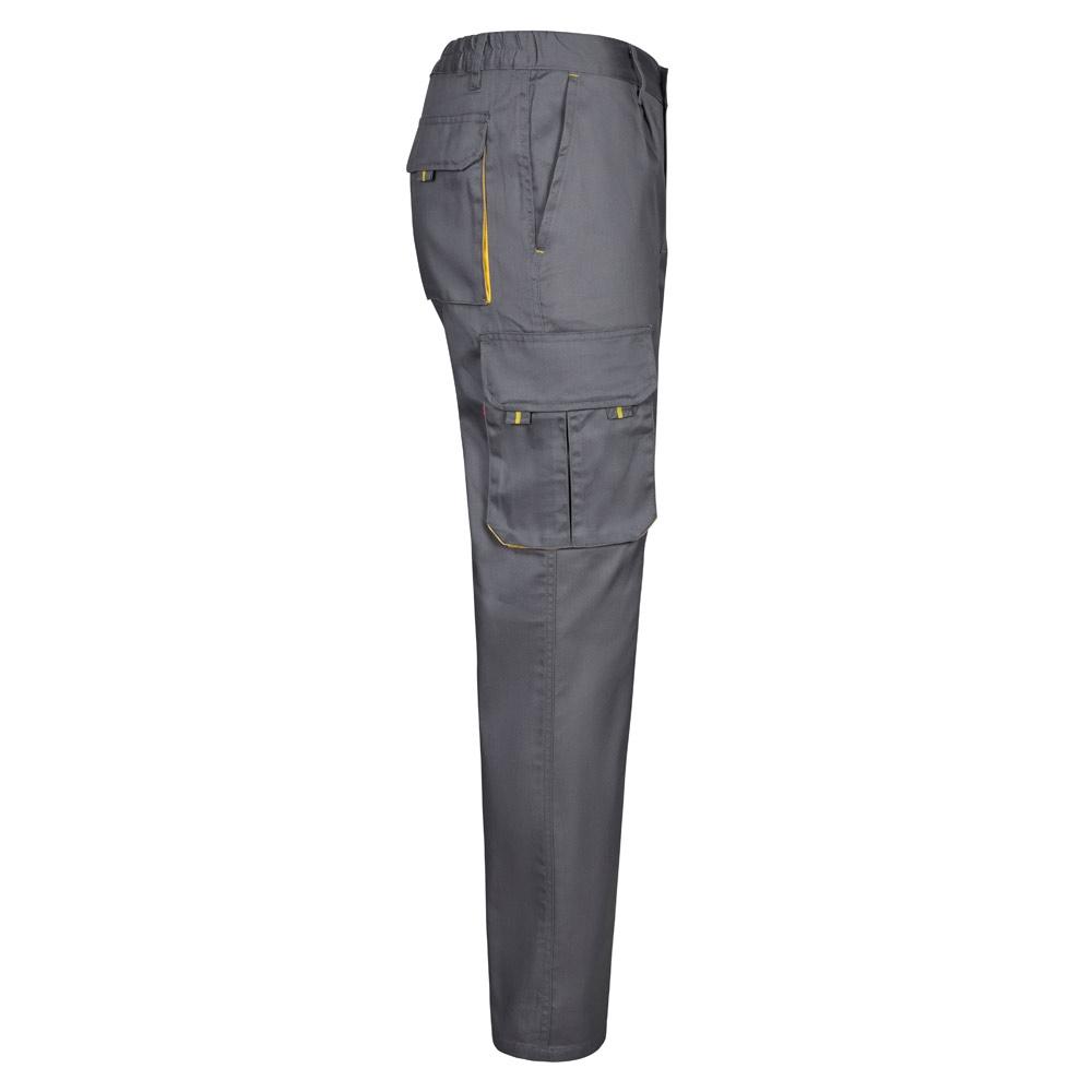 VL HYPNOS. Pantaloni de twill cu buzunare multiple în două tonuri (200g/m²), din bumbac (35%) și poliester (65%) Gri Galben 40
