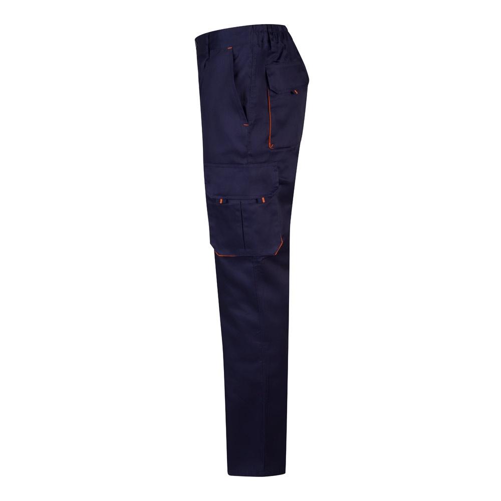 VL HYPNOS. Pantaloni de twill cu buzunare multiple în două tonuri (200g/m²), din bumbac (35%) și poliester (65%) Albastru Portocaliu 46