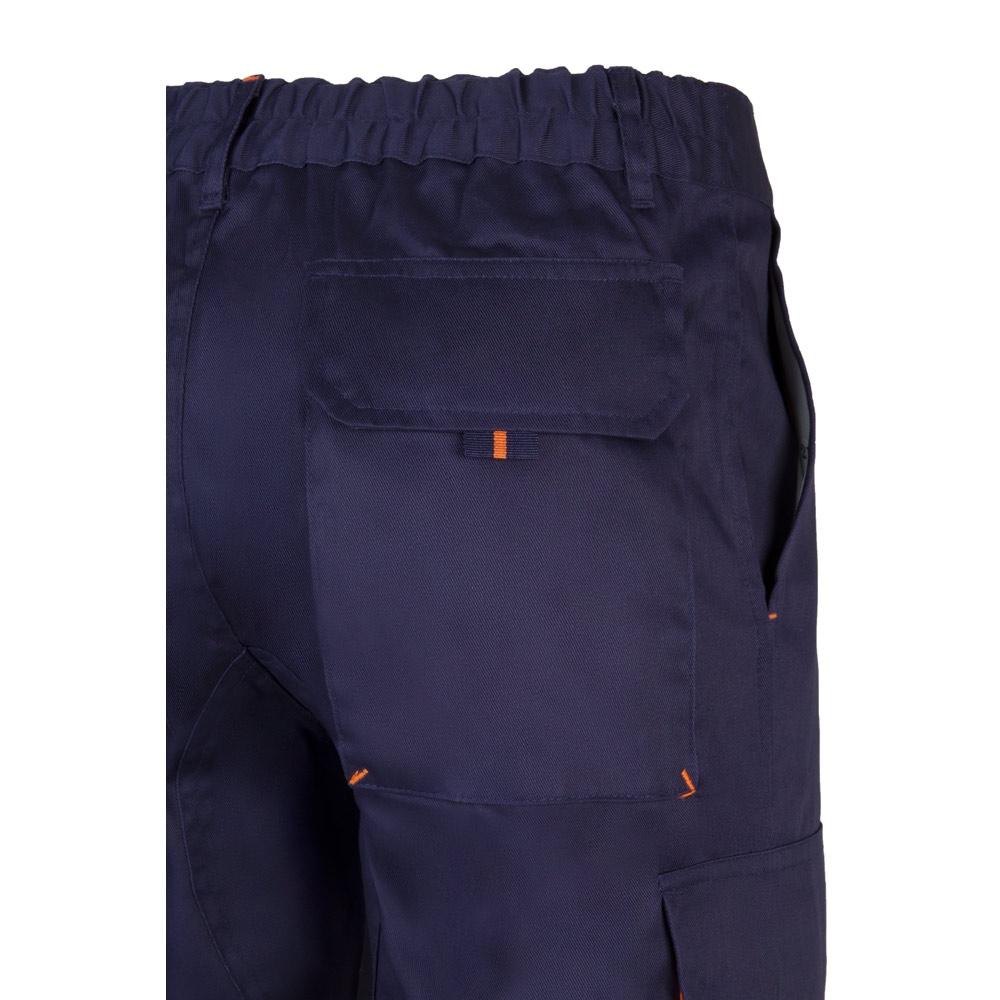 VL HYPNOS. Pantaloni de twill cu buzunare multiple în două tonuri (200g/m²), din bumbac (35%) și poliester (65%) Albastru Portocaliu 46