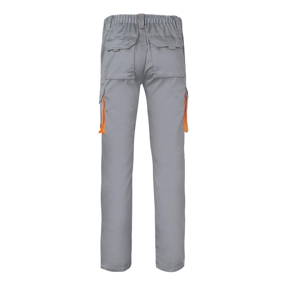 VL HYPNOS. Pantaloni de twill cu buzunare multiple în două tonuri (200g/m²), din bumbac (35%) și poliester (65%) Gri Portocaliu 48