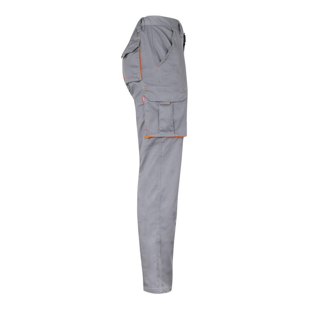 VL HYPNOS. Pantaloni de twill cu buzunare multiple în două tonuri (200g/m²), din bumbac (35%) și poliester (65%) Gri Portocaliu 48