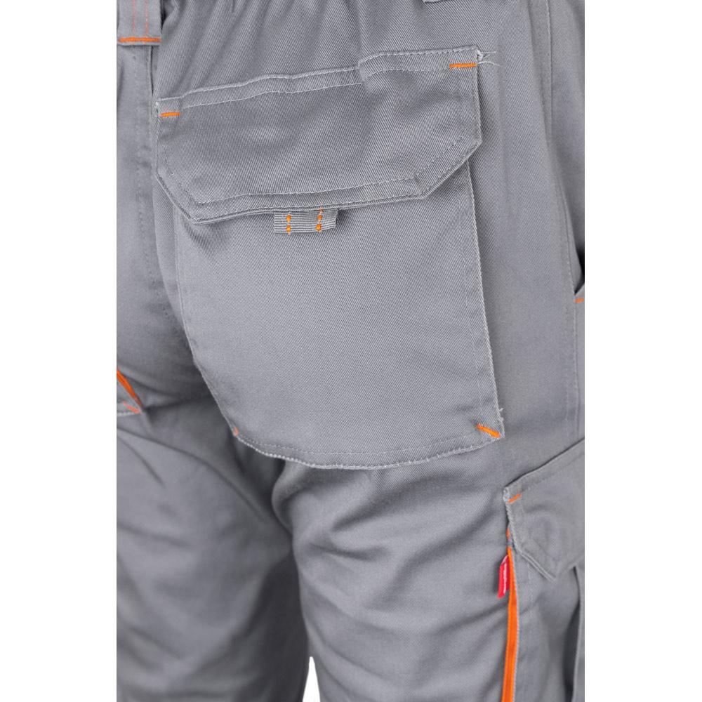 VL HYPNOS. Pantaloni de twill cu buzunare multiple în două tonuri (200g/m²), din bumbac (35%) și poliester (65%) Gri Portocaliu 48