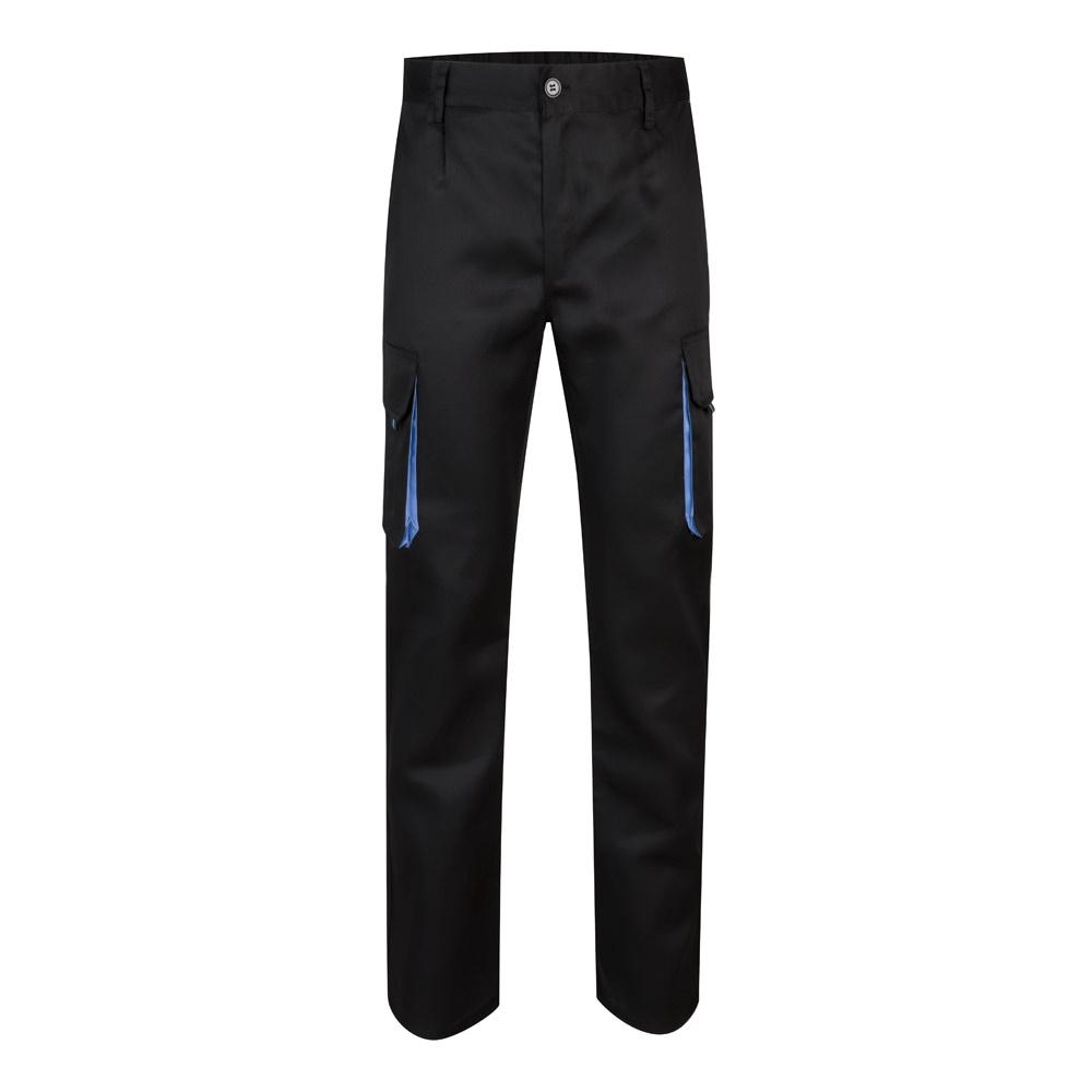 VL HYPNOS. Pantaloni de twill cu buzunare multiple în două tonuri (200g/m²), din bumbac (35%) și poliester (65%) Negru Albastru deschis 34