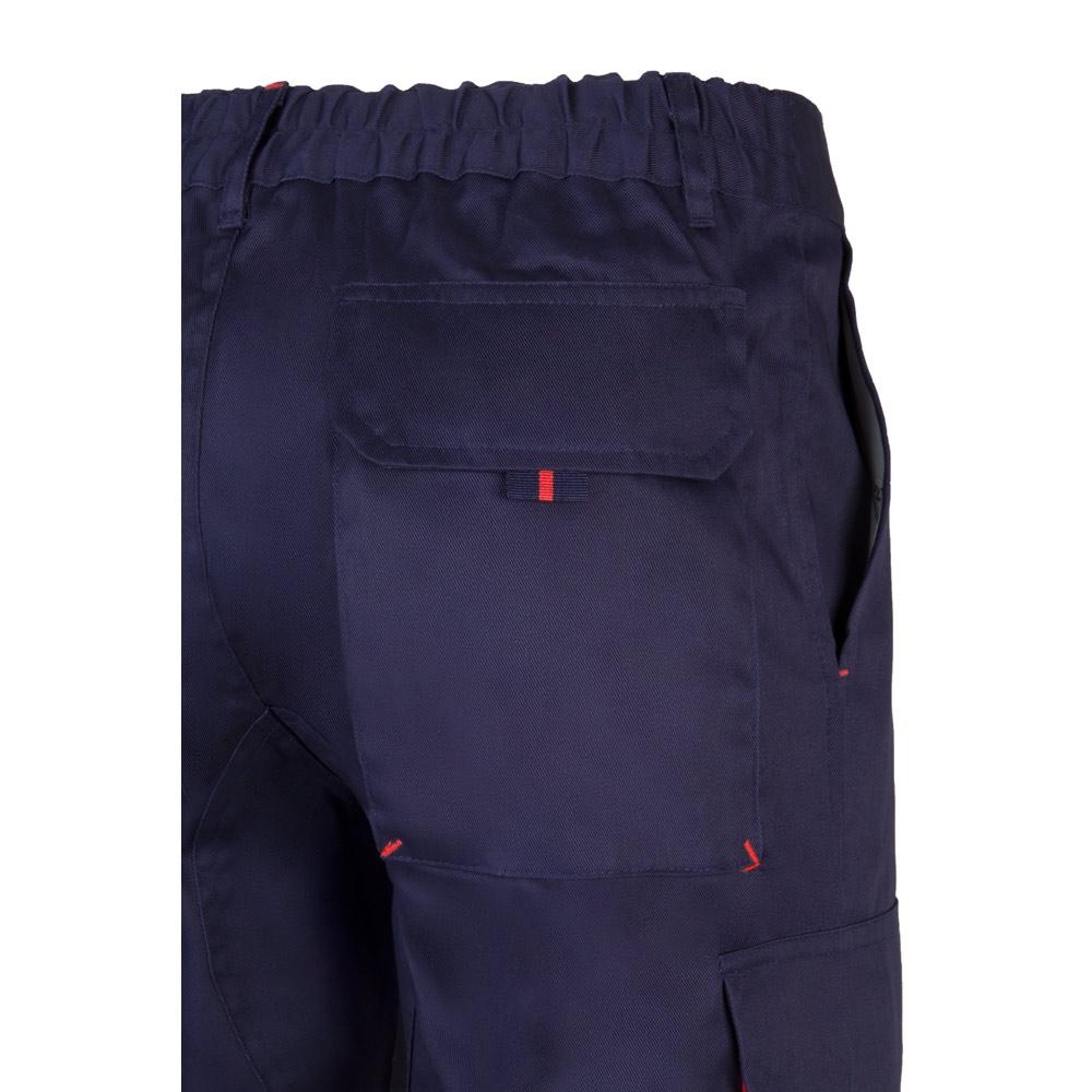 VL HYPNOS. Pantaloni de twill cu buzunare multiple în două tonuri (200g/m²), din bumbac (35%) și poliester (65%) Albastru Roșu 54