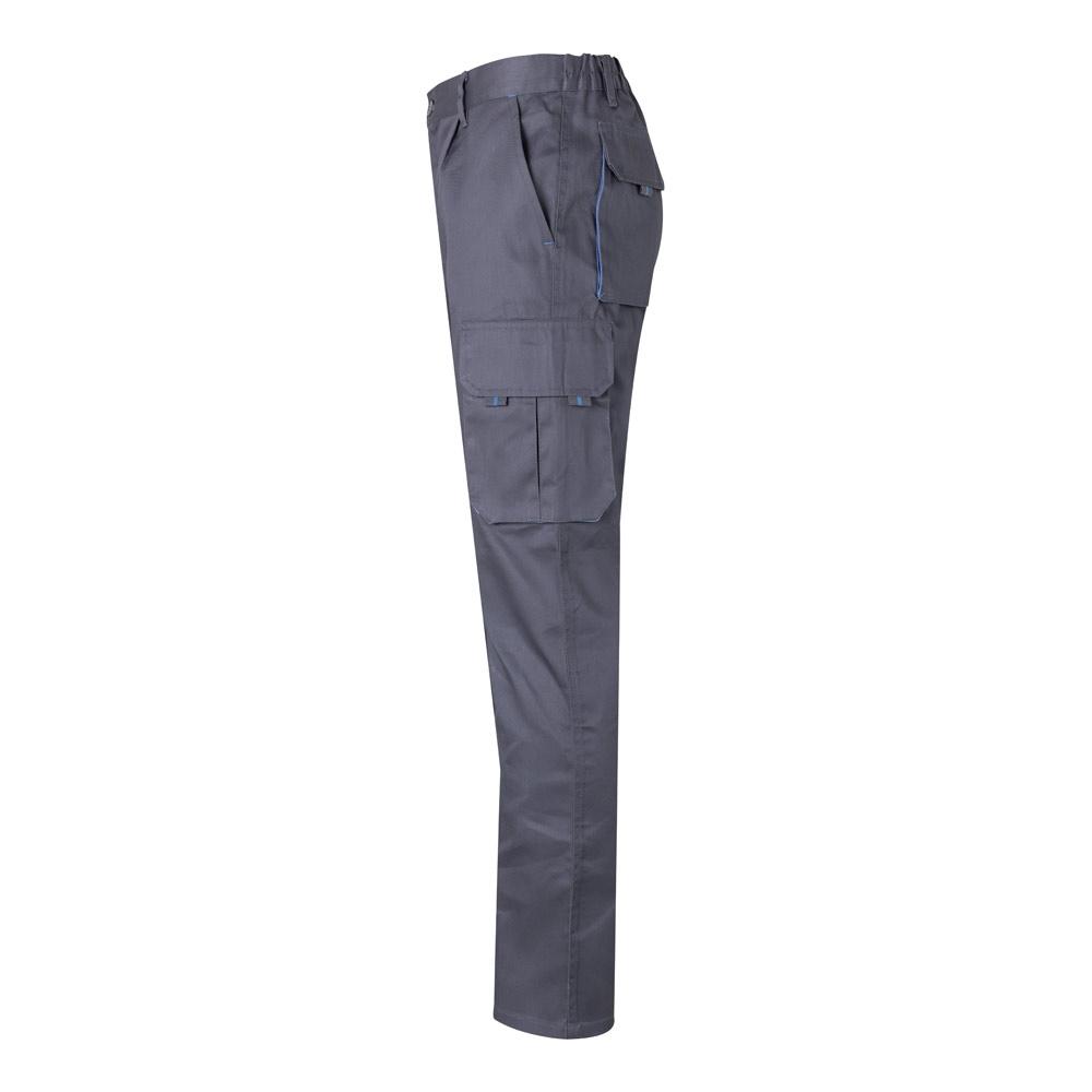 VL HYPNOS. Pantaloni de twill cu buzunare multiple în două tonuri (200g/m²), din bumbac (35%) și poliester (65%) Gri Albastru deschis 48
