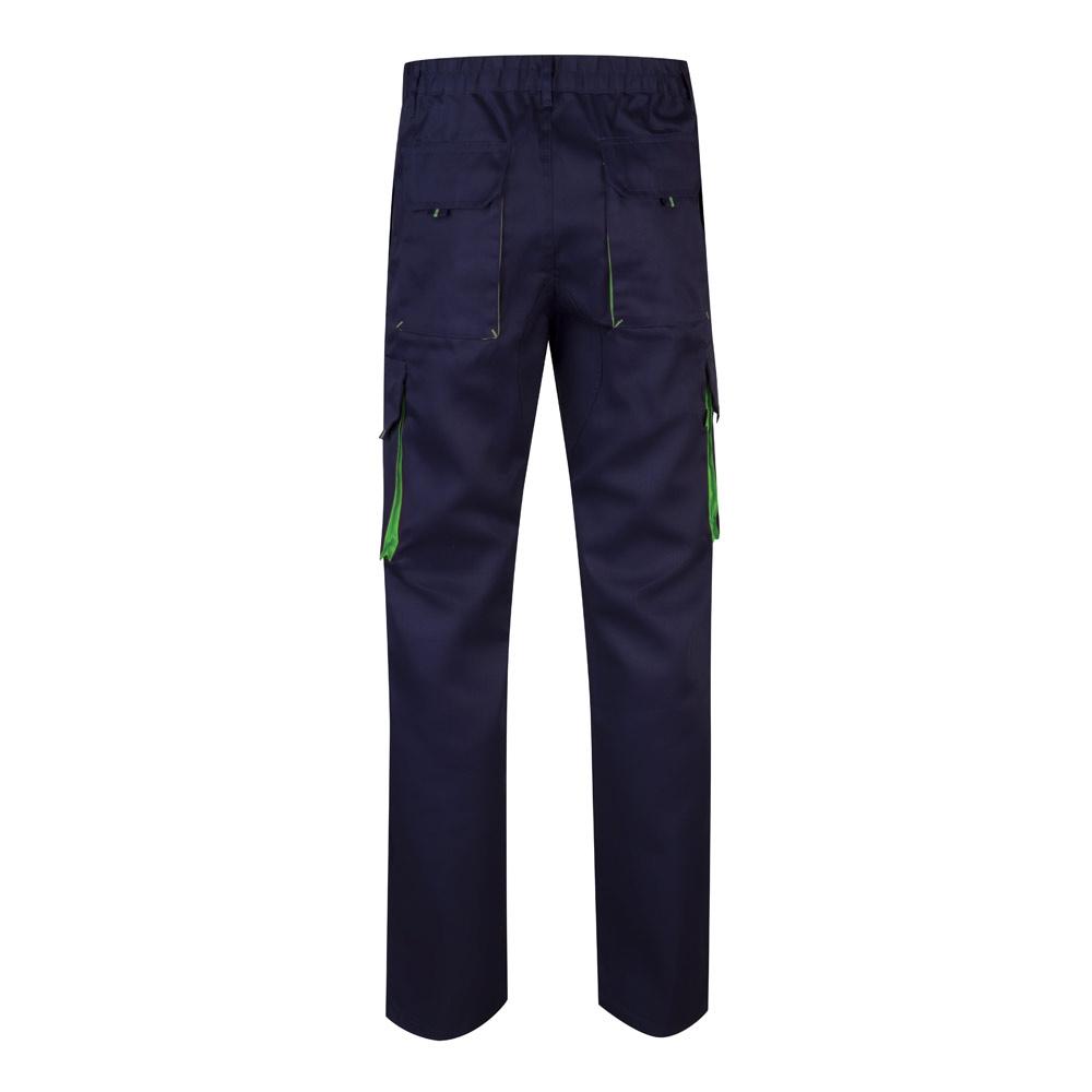 VL HYPNOS. Pantaloni de twill cu buzunare multiple în două tonuri (200g/m²), din bumbac (35%) și poliester (65%) Albastru Verde 34