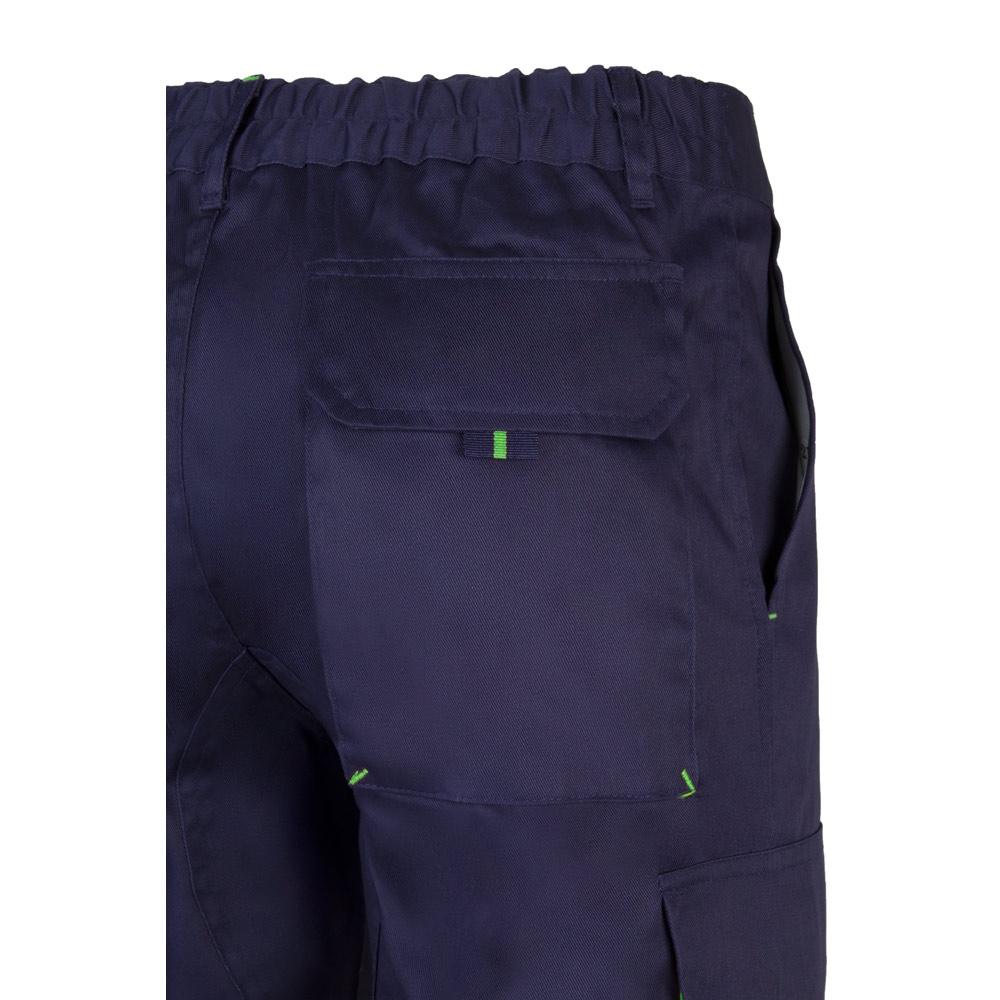 VL HYPNOS. Pantaloni de twill cu buzunare multiple în două tonuri (200g/m²), din bumbac (35%) și poliester (65%) Albastru Verde 34