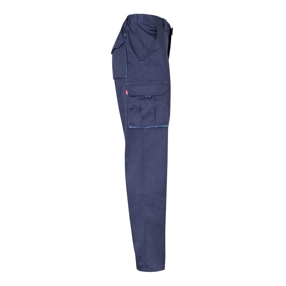 VL HYPNOS. Pantaloni de twill cu buzunare multiple în două tonuri (200g/m²), din bumbac (35%) și poliester (65%) Albastru Albastru deschis 34