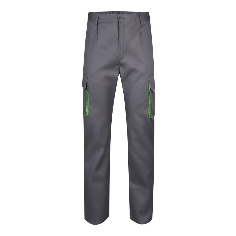 VL HYPNOS. Pantaloni de twill cu buzunare multiple în două tonuri (200g/m²), din bumbac (35%) și poliester (65%) Gri Verde 50