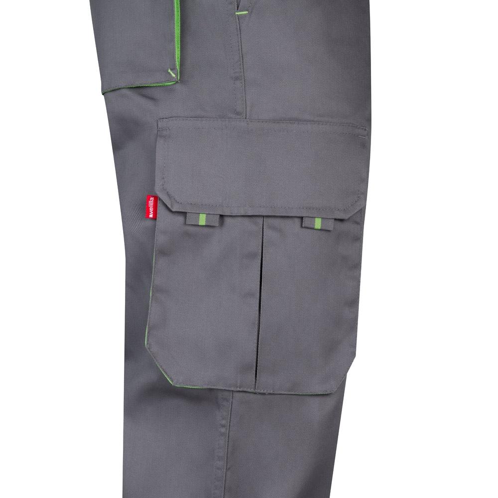 VL HYPNOS. Pantaloni de twill cu buzunare multiple în două tonuri (200g/m²), din bumbac (35%) și poliester (65%) Gri Verde 44