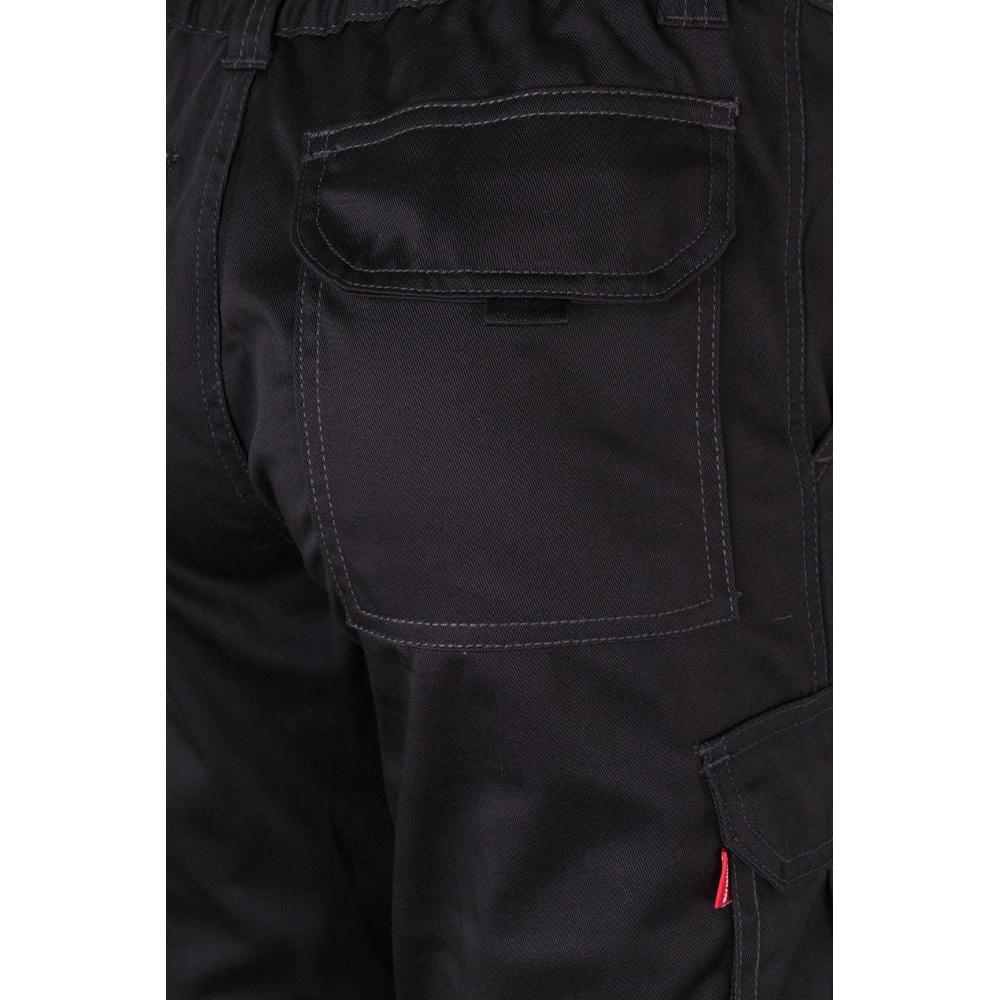 VL PAN. Pantaloni stretch cu buzunare multiple (290 g/m²), din bumbac (46%), EME (38%) și poliester (16%) Negru 34