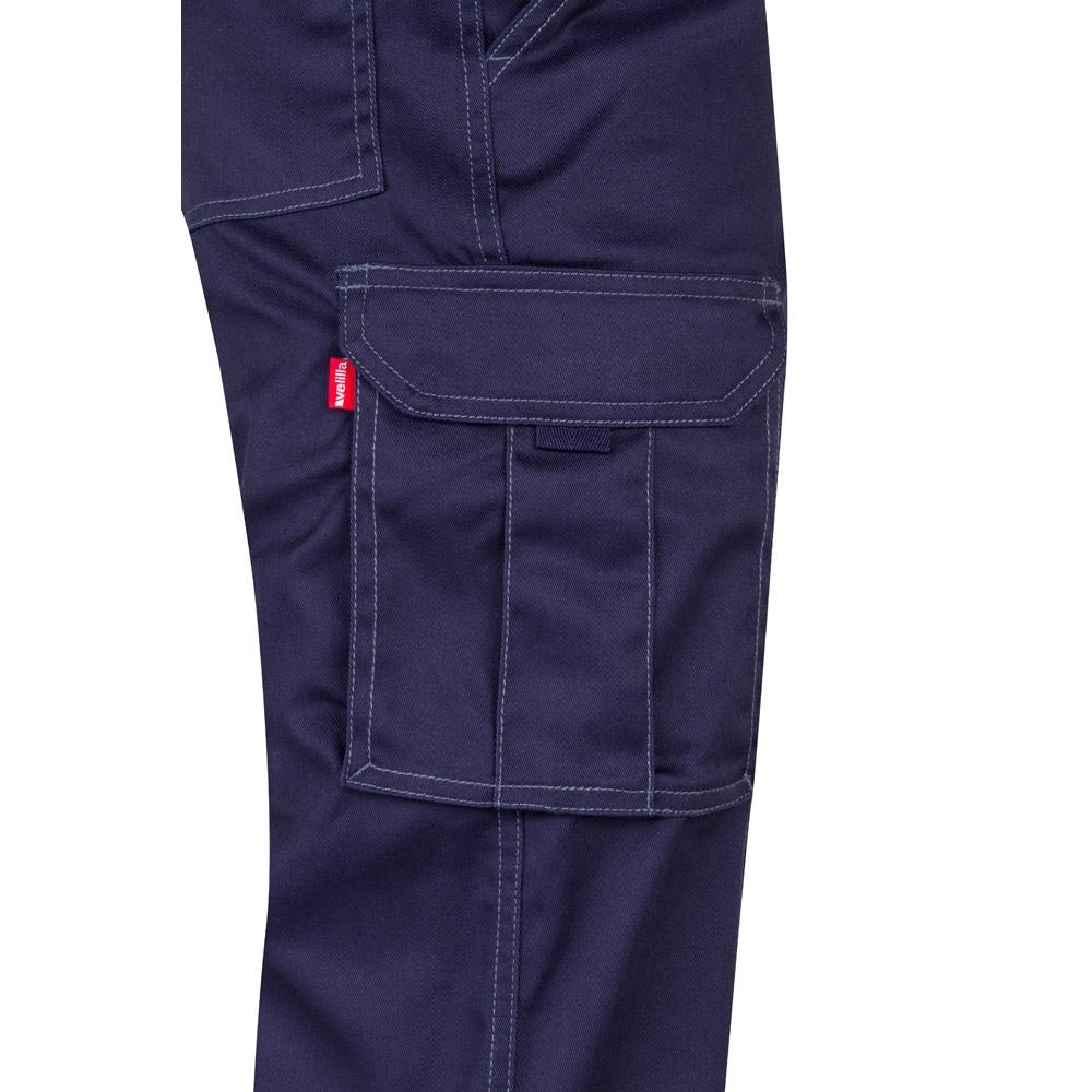 VL PAN. Pantaloni stretch cu buzunare multiple (290 g/m²), din bumbac (46%), EME (38%) și poliester (16%) Albastru 44