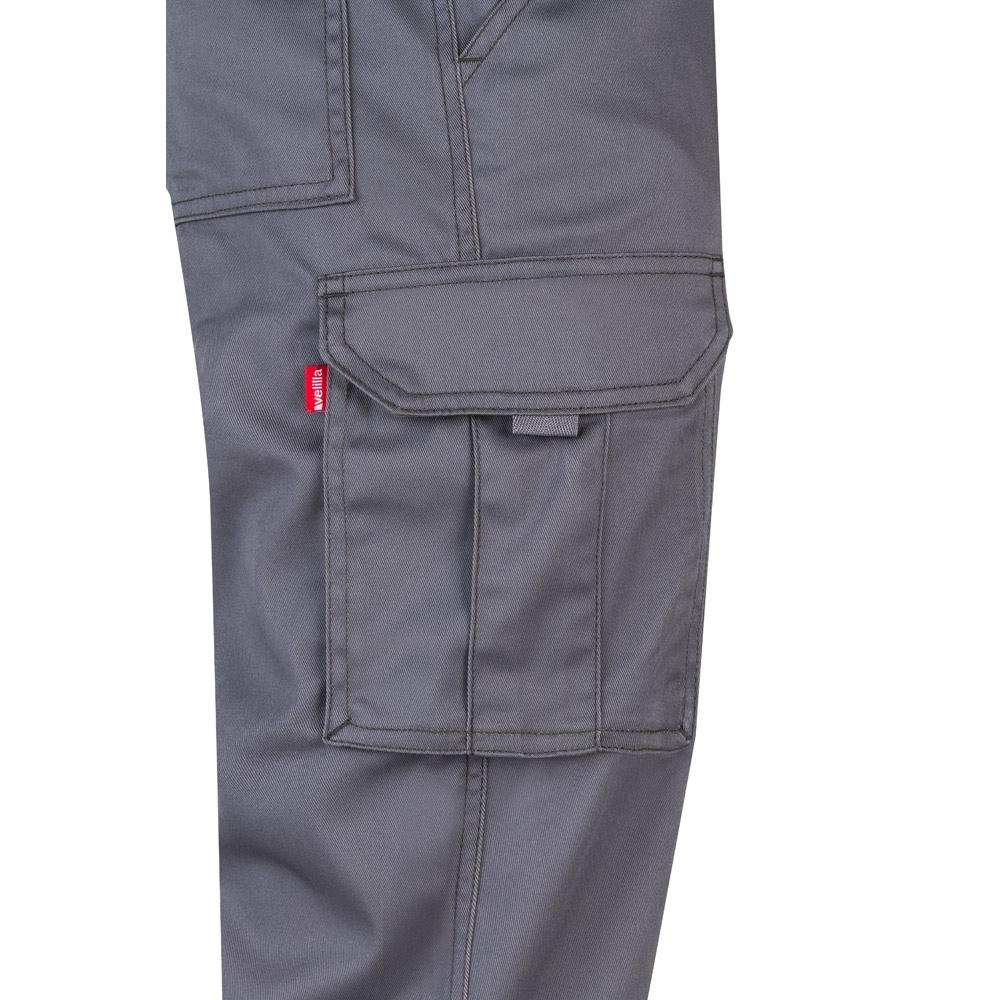 VL PAN. Pantaloni stretch cu buzunare multiple (290 g/m²), din bumbac (46%), EME (38%) și poliester (16%) Gri 40