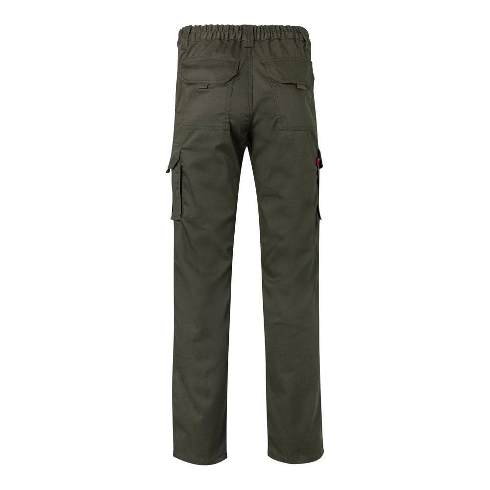 VL PAN. Pantaloni stretch cu buzunare multiple (290 g/m²), din bumbac (46%), EME (38%) și poliester (16%) Verde armată 40