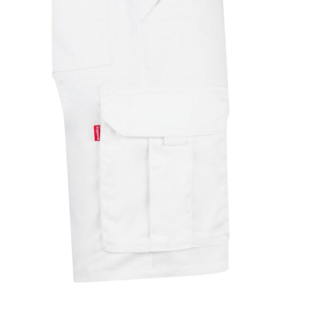 VL HEBE. Bermude elastice cu mai multe buzunare (240g/m²), din bumbac (46%), EME (38%) și poliester (16%) Alb 36