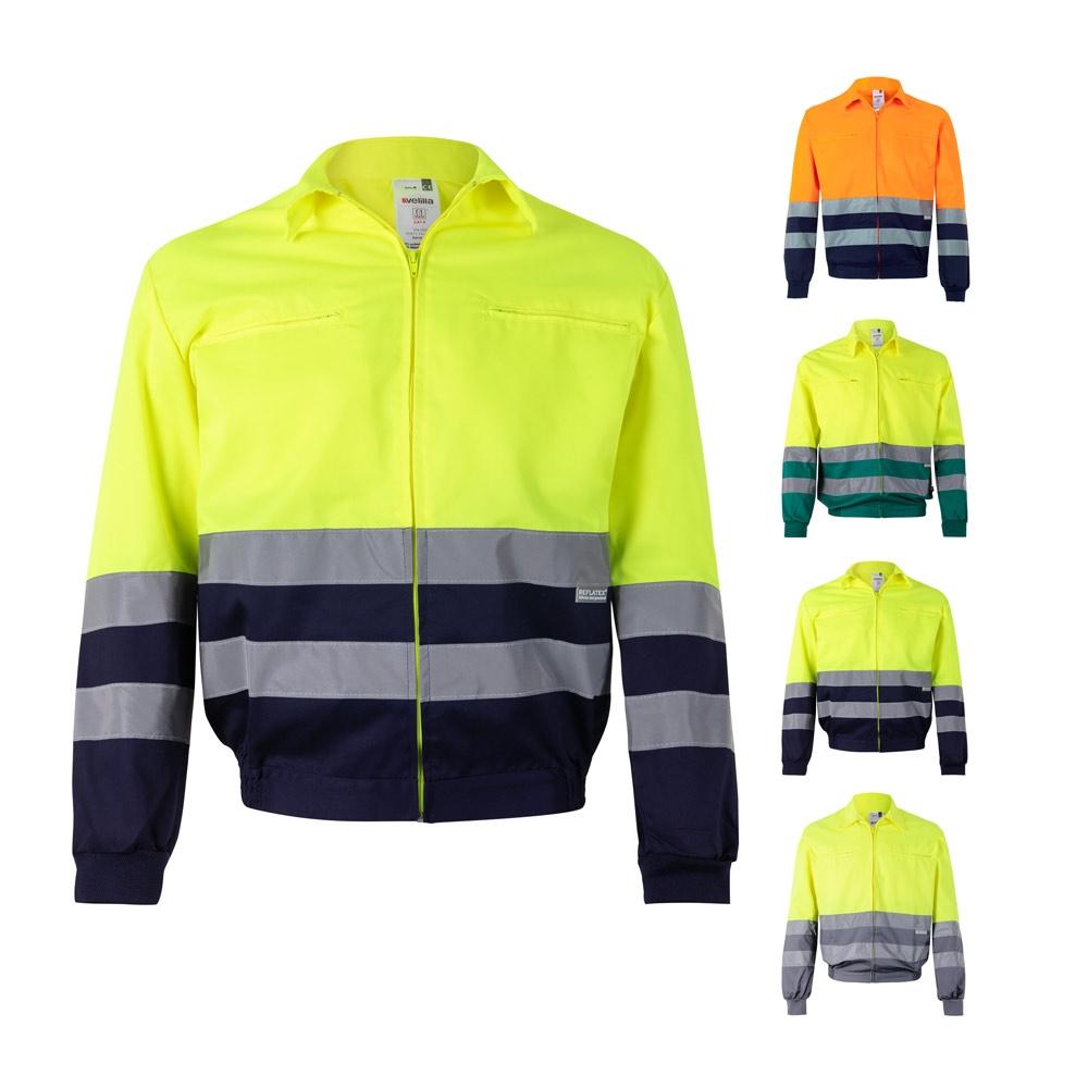 VL NEPTUNE LARGE. Jachetă din twill bicolor (210g/m²) din poliester (80%) și bumbac (20%) Albastru Portocaliu 4XL