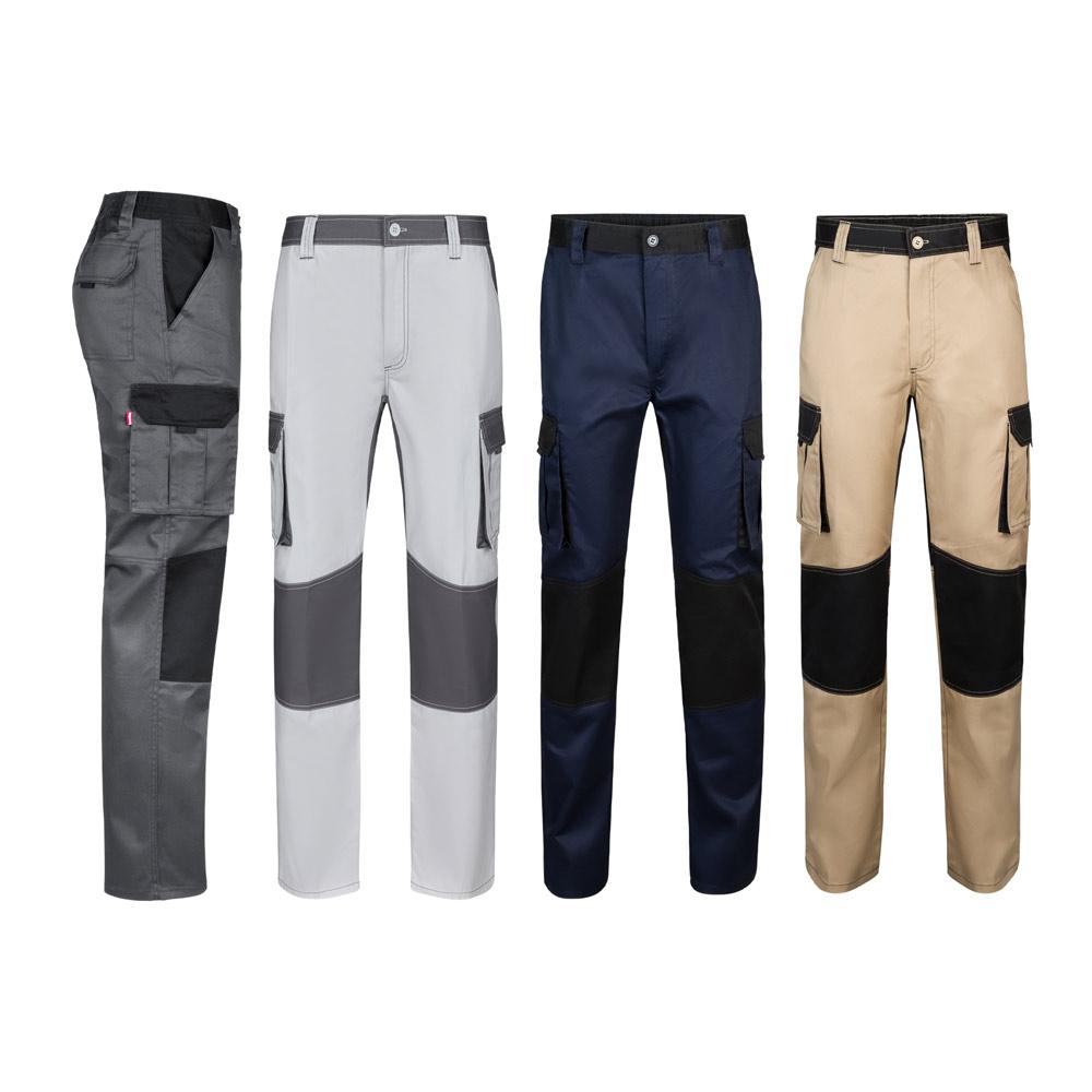 VL NJORD. Pantaloni din twill cu buzunare multiple în două tonuri (240 g/m²), din bumbac (35%) și poliester (65%) Gri 48