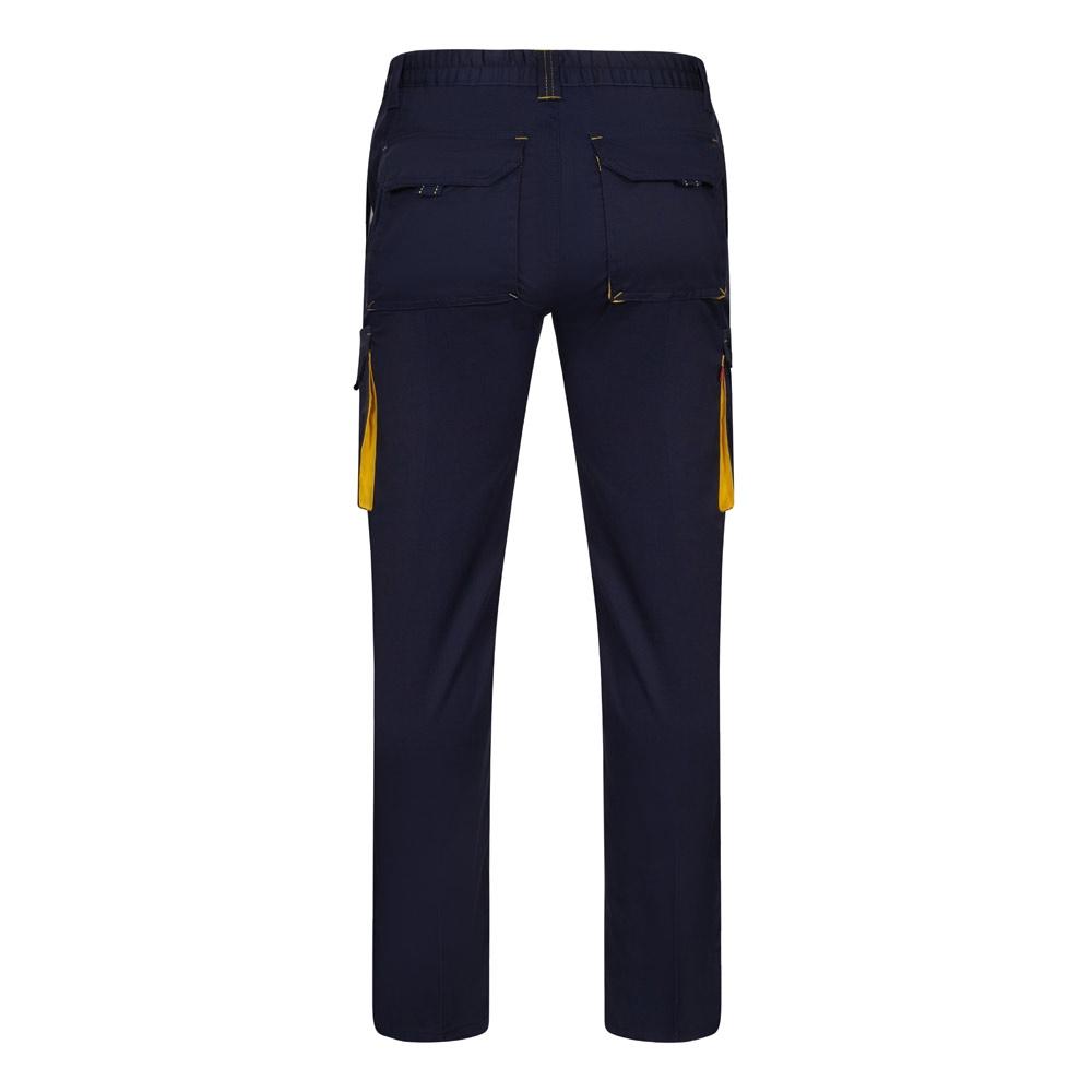 VL FIDES. Pantaloni extensibili cu buzunare multiple (240g/m²), în două tonuri, din bumbac (46%), EME (38%) și poliester (16%) Albastru Galben 36