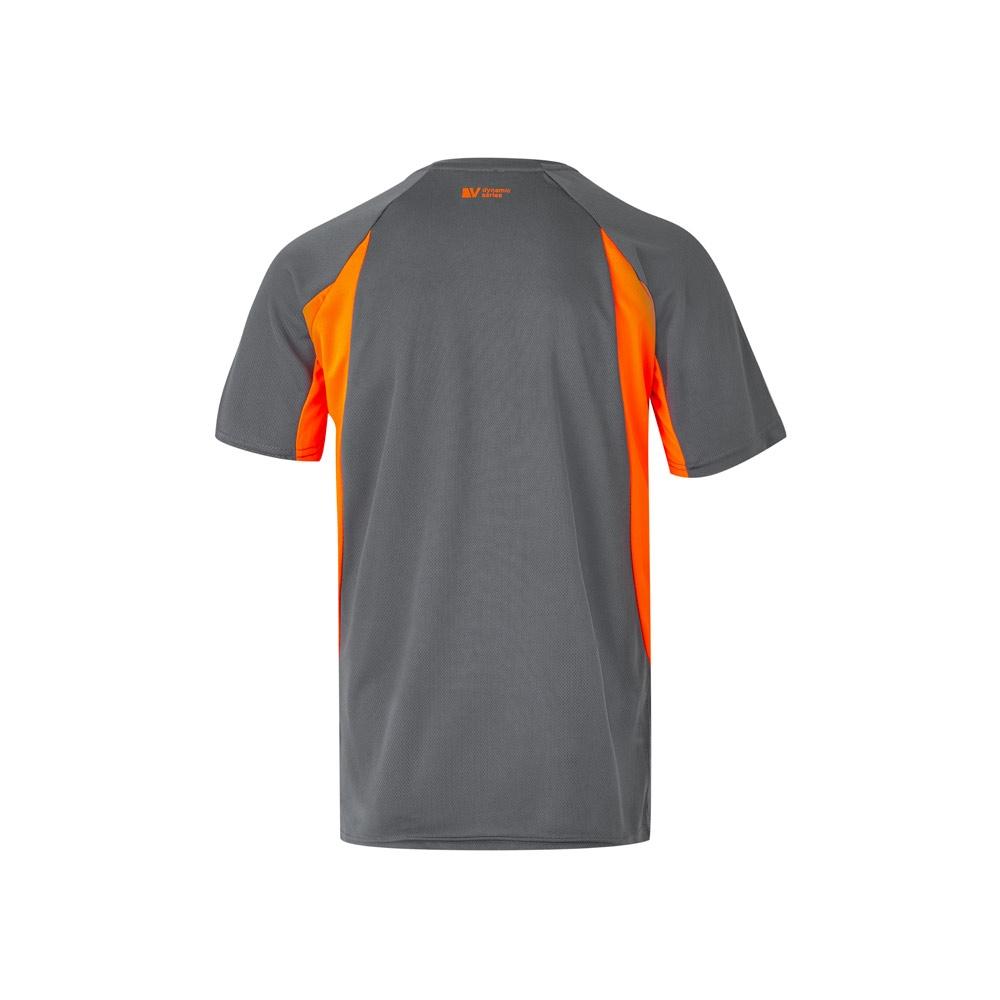 VL SLAYER. Tricou tehnic bicolor bird-eye (160g/m²), din poliester (100%) Gri Portocaliu L
