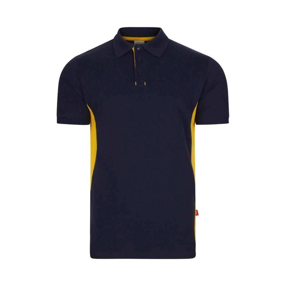 VL SUPAY. Tricou polo piqué bicolor (180g/m²), cu mânecă scurtă, din bumbac (60%) și poliester (40%) Albastru Galben