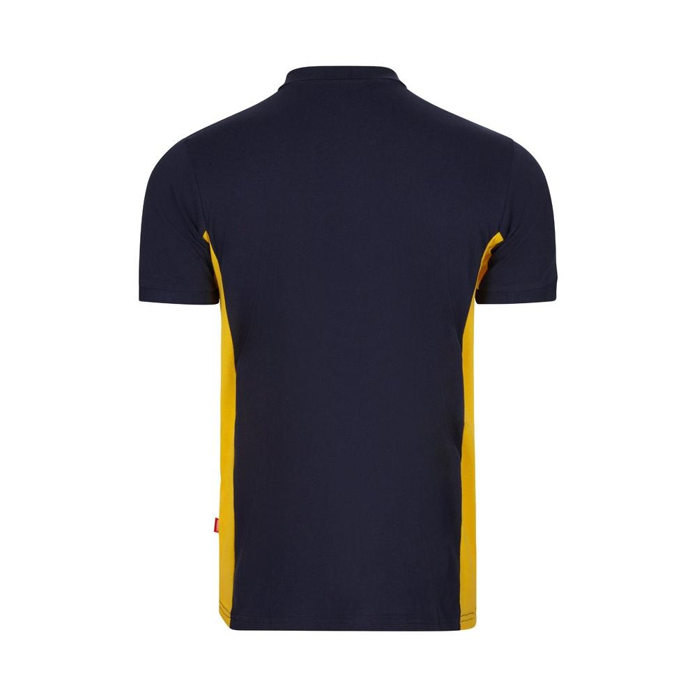 VL SUPAY. Tricou polo piqué bicolor (180g/m²), cu mânecă scurtă, din bumbac (60%) și poliester (40%) Albastru Galben XXL