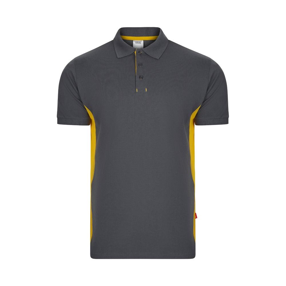 VL SUPAY. Tricou polo piqué bicolor (180g/m²), cu mânecă scurtă, din bumbac (60%) și poliester (40%) Gri Galben