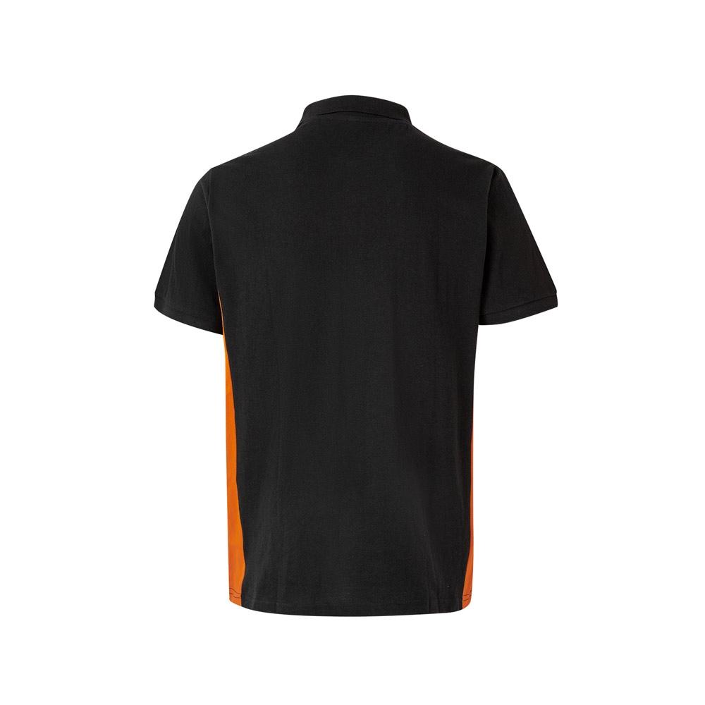 VL SUPAY. Tricou polo piqué bicolor (180g/m²), cu mânecă scurtă, din bumbac (60%) și poliester (40%) Negru Portocaliu XS