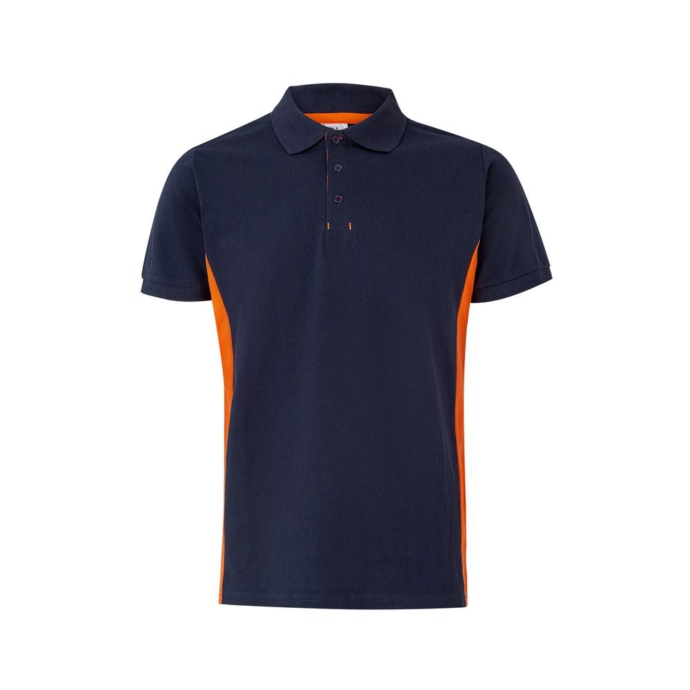 VL SUPAY. Tricou polo piqué bicolor (180g/m²), cu mânecă scurtă, din bumbac (60%) și poliester (40%) Albastru Portocaliu
