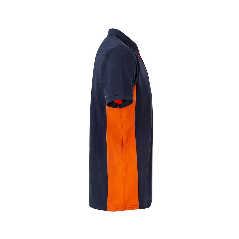 VL SUPAY. Tricou polo piqué bicolor (180g/m²), cu mânecă scurtă, din bumbac (60%) și poliester (40%) Albastru Portocaliu XXL