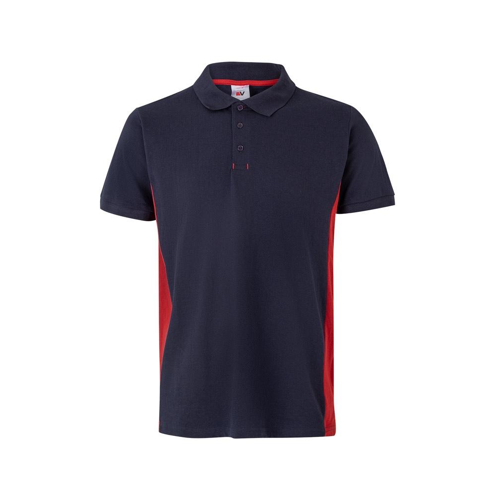 VL SUPAY. Tricou polo piqué bicolor (180g/m²), cu mânecă scurtă, din bumbac (60%) și poliester (40%) Albastru Roșu