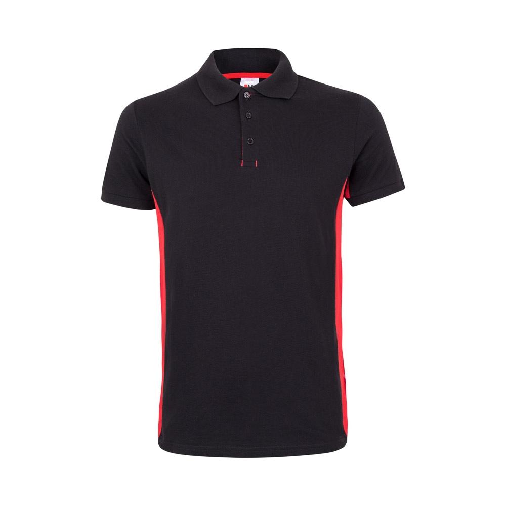 VL SUPAY. Tricou polo piqué bicolor (180g/m²), cu mânecă scurtă, din bumbac (60%) și poliester (40%) Negru Roșu