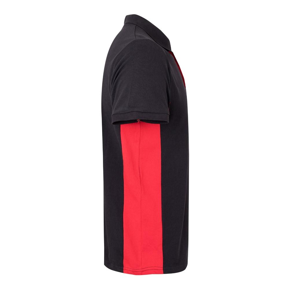 VL SUPAY. Tricou polo piqué bicolor (180g/m²), cu mânecă scurtă, din bumbac (60%) și poliester (40%) Negru Roșu XS