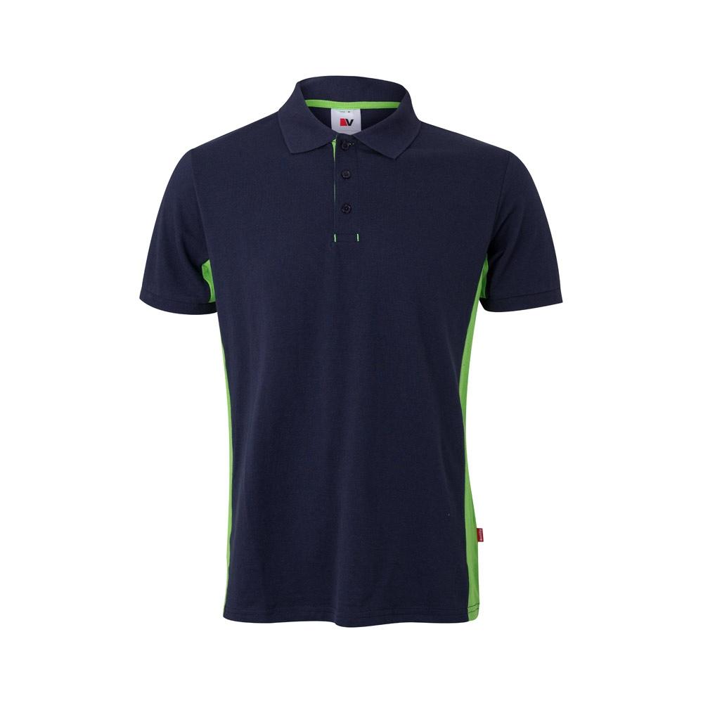 VL SUPAY. Tricou polo piqué bicolor (180g/m²), cu mânecă scurtă, din bumbac (60%) și poliester (40%) Albastru Verde