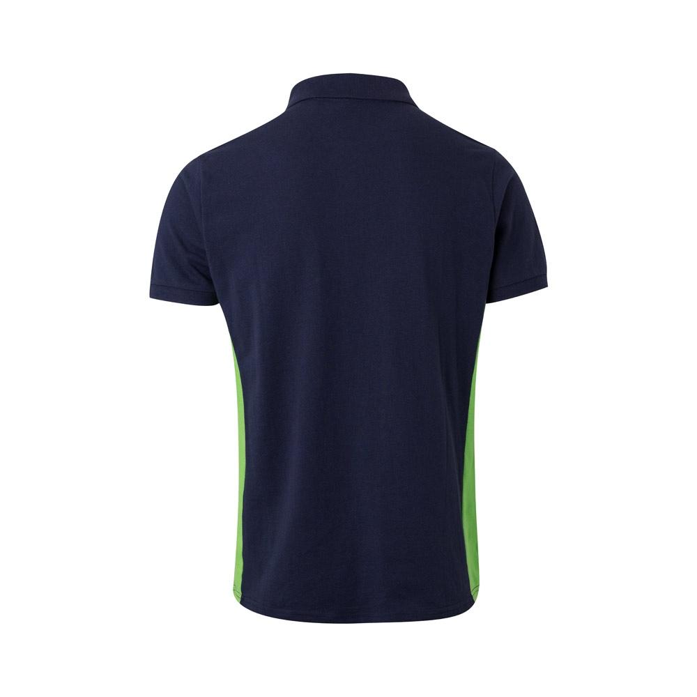 VL SUPAY. Tricou polo piqué bicolor (180g/m²), cu mânecă scurtă, din bumbac (60%) și poliester (40%) Albastru Verde L