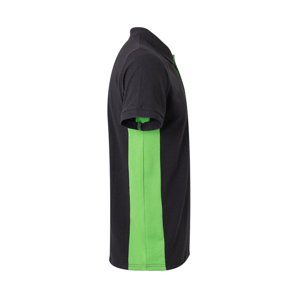VL SUPAY. Tricou polo piqué bicolor (180g/m²), cu mânecă scurtă, din bumbac (60%) și poliester (40%) Negru Verde L