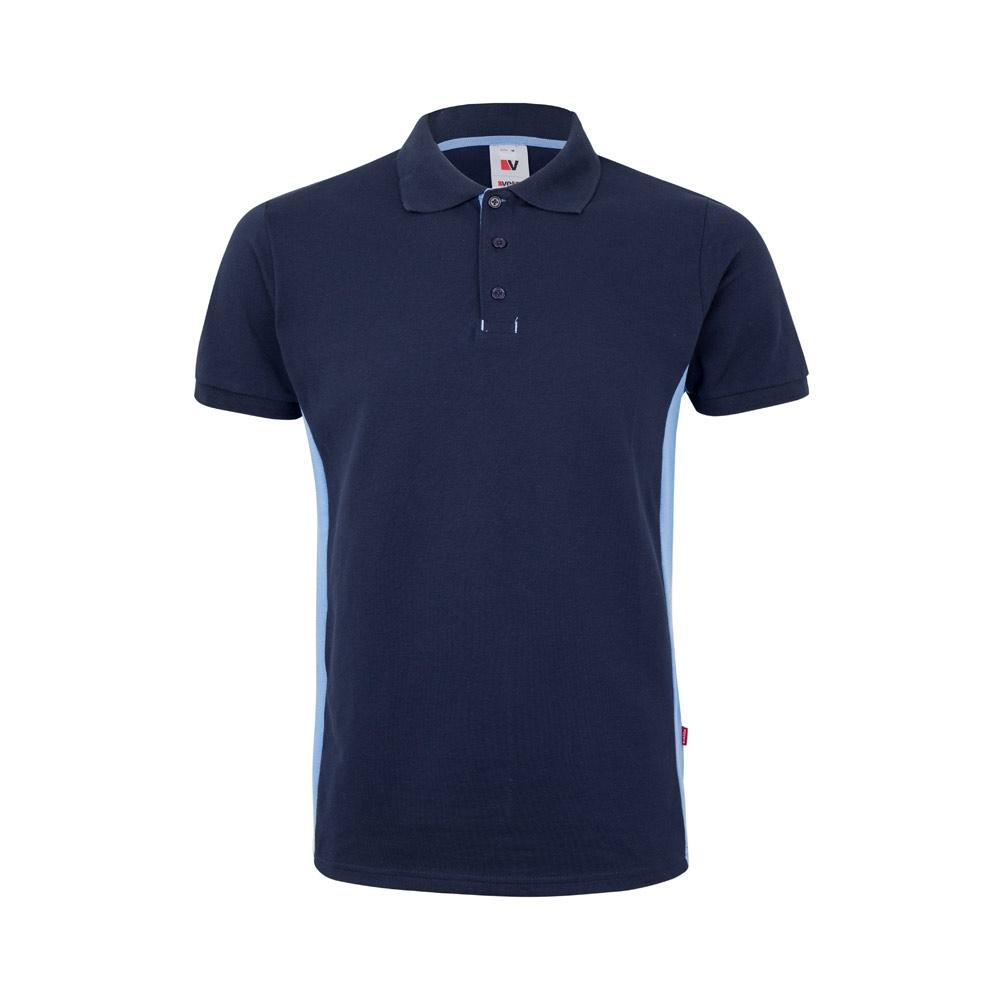 VL SUPAY. Tricou polo piqué bicolor (180g/m²), cu mânecă scurtă, din bumbac (60%) și poliester (40%) Albastru Albastru deschis