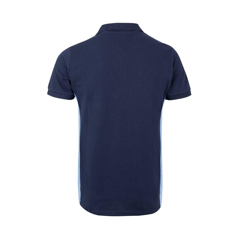VL SUPAY. Tricou polo piqué bicolor (180g/m²), cu mânecă scurtă, din bumbac (60%) și poliester (40%) Albastru Albastru deschis S