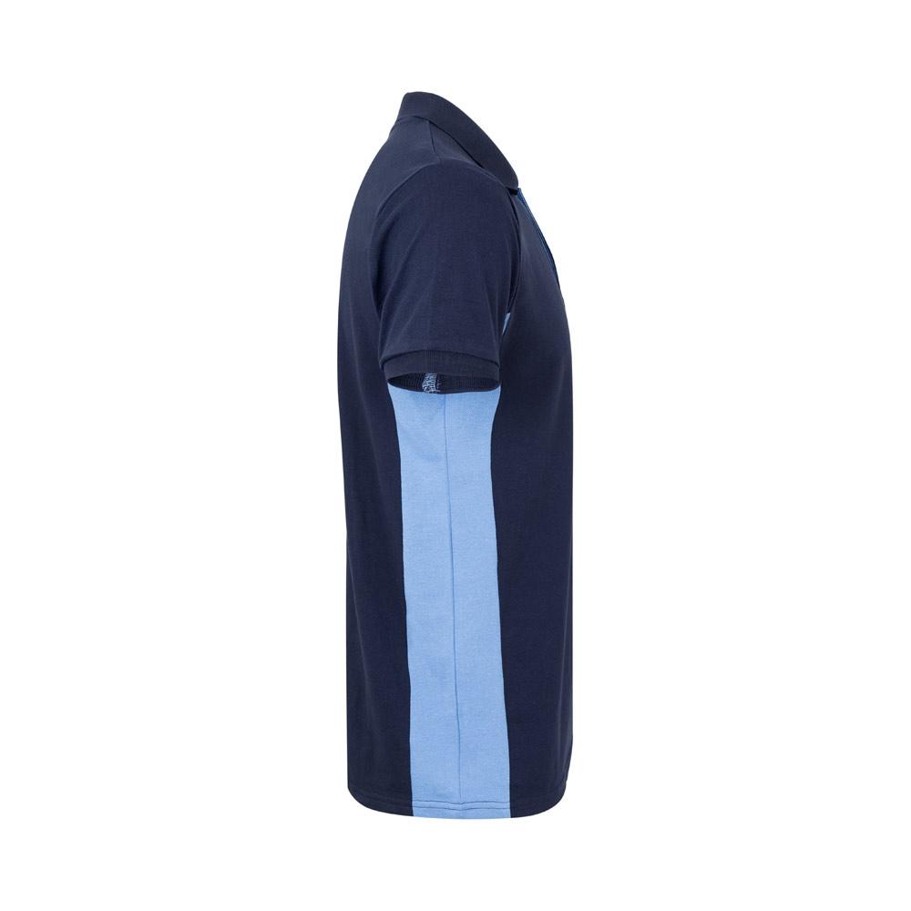 VL SUPAY. Tricou polo piqué bicolor (180g/m²), cu mânecă scurtă, din bumbac (60%) și poliester (40%) Albastru Albastru deschis S