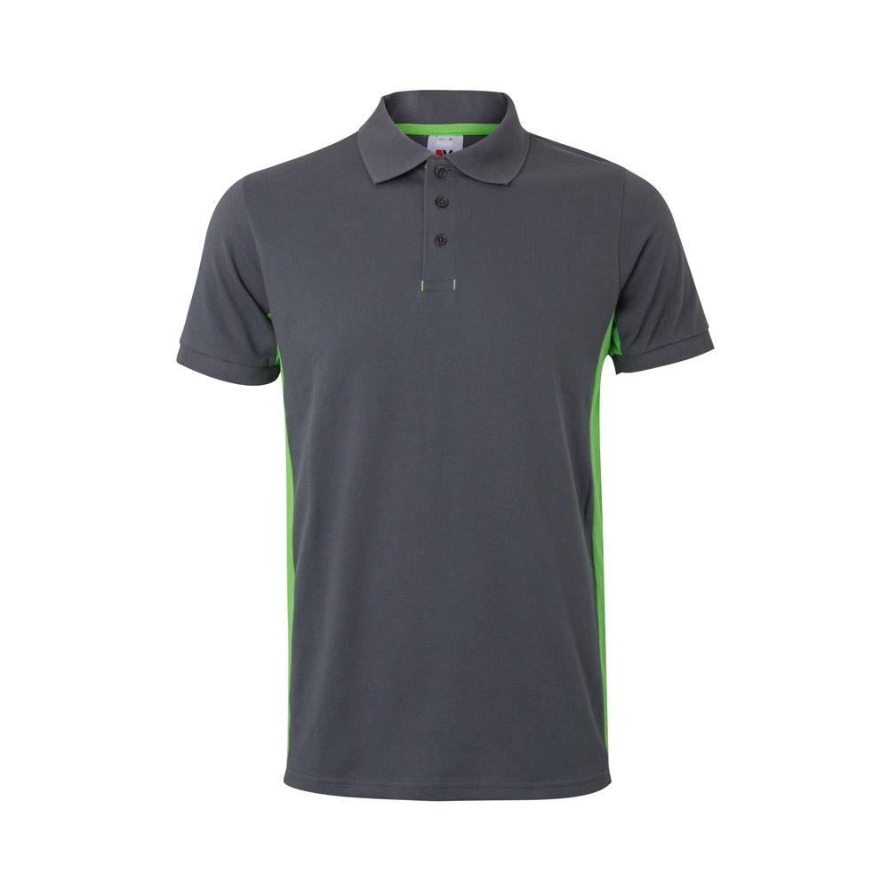 VL SUPAY. Tricou polo piqué bicolor (180g/m²), cu mânecă scurtă, din bumbac (60%) și poliester (40%) Gri Verde